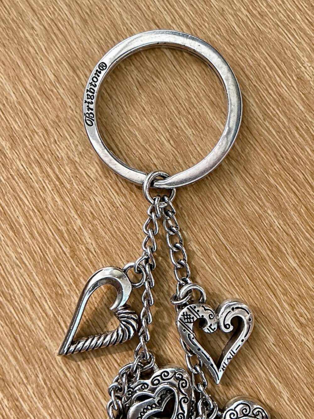 Brighton Silver-Tone Multi Heart Charm Keychain - Picture 2 of 2
